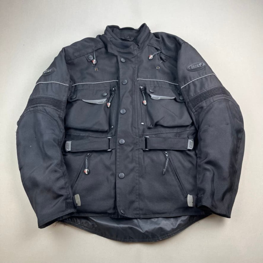 Bilt Motorcycle Jacket Adult Small Black Padded Armor BLW 12 Biker Moto Full Zip